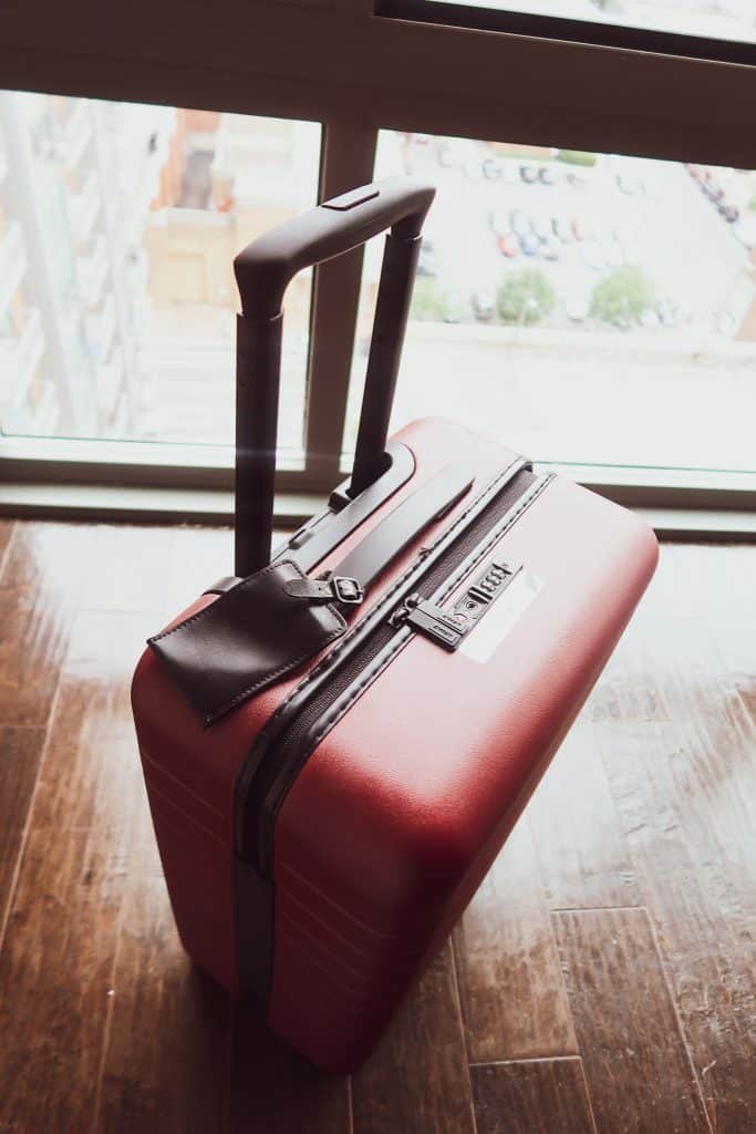 The "Bigger Carry-On" in Brick Red