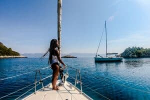 black woman on yacht, adventure sailweek croatia