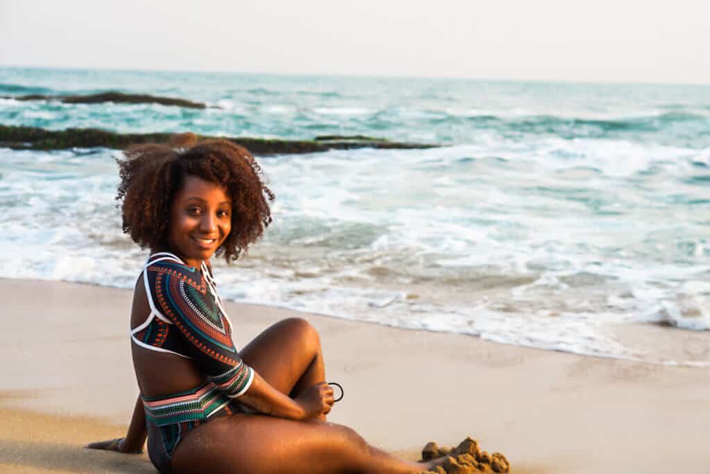 Woman on Elmina beach