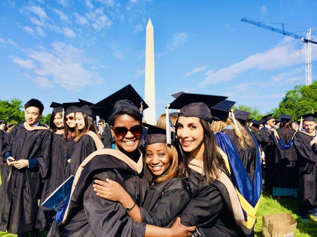 Women graduating on the National Mall