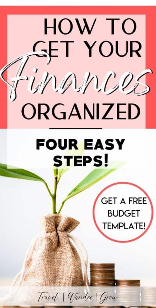 Do your finances stress you out? This post provides four simple steps to organize your finances. Learn about personal finance binders. Get access to budget printables and the best budget templates and the best budget spreadsheets. #howtoorganizefinances #organizedfinances 