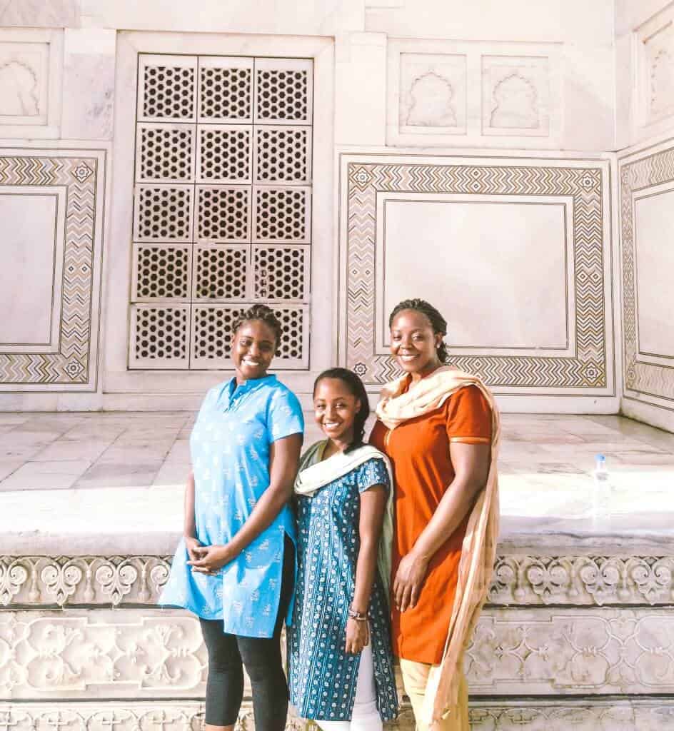Black women at the Tahj Mahal