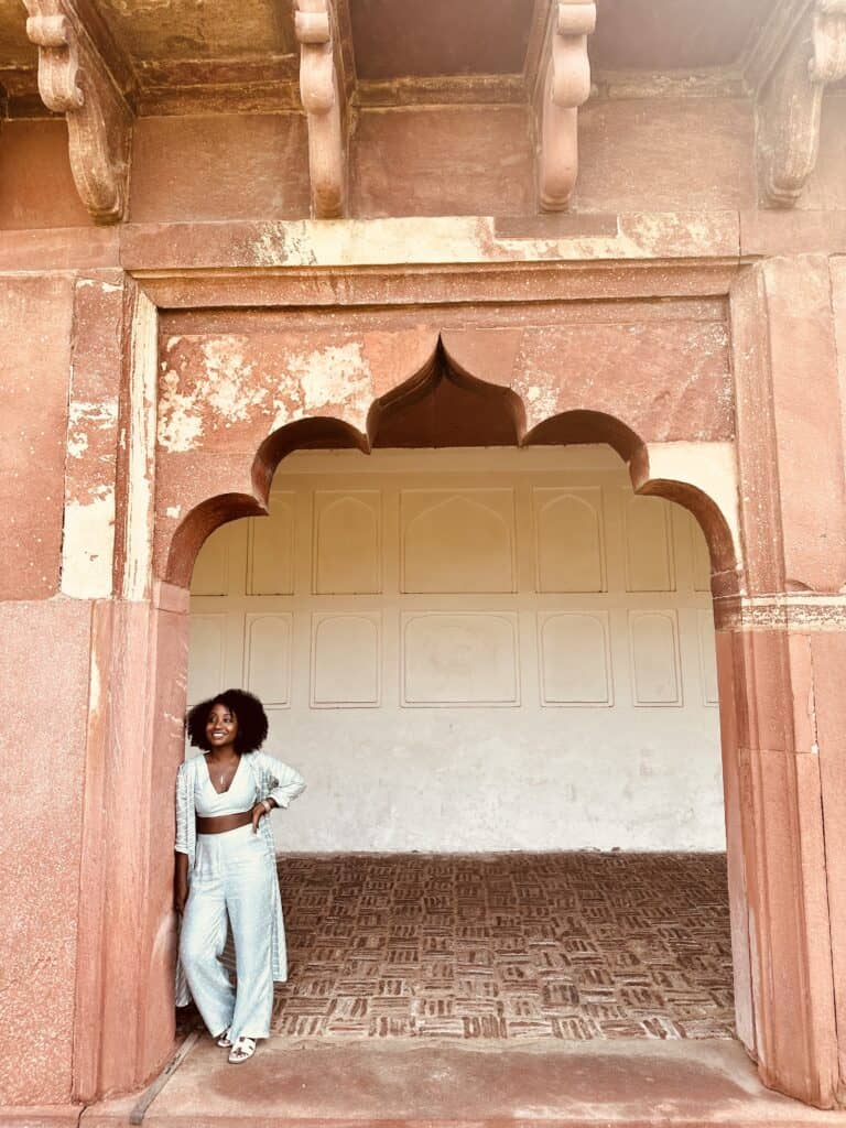 Black woman at Agra Fort