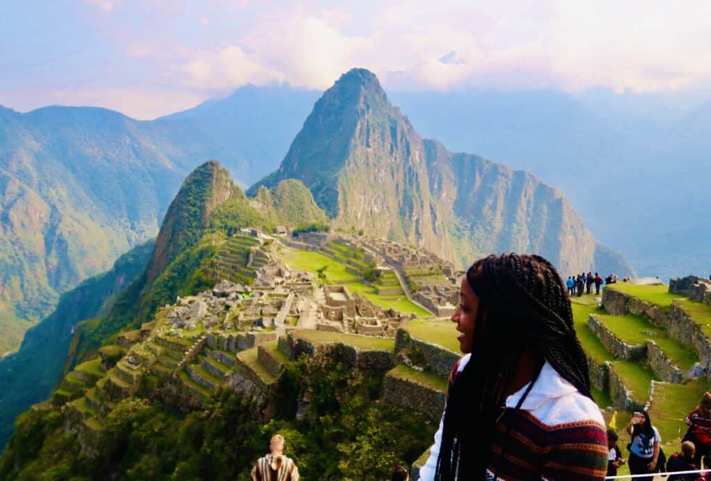 Black woman at Machu Picchu